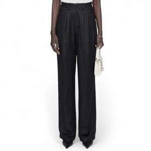 Anine Bing Carrie Pant in Black Linen Blend - Size 32 (XXS)